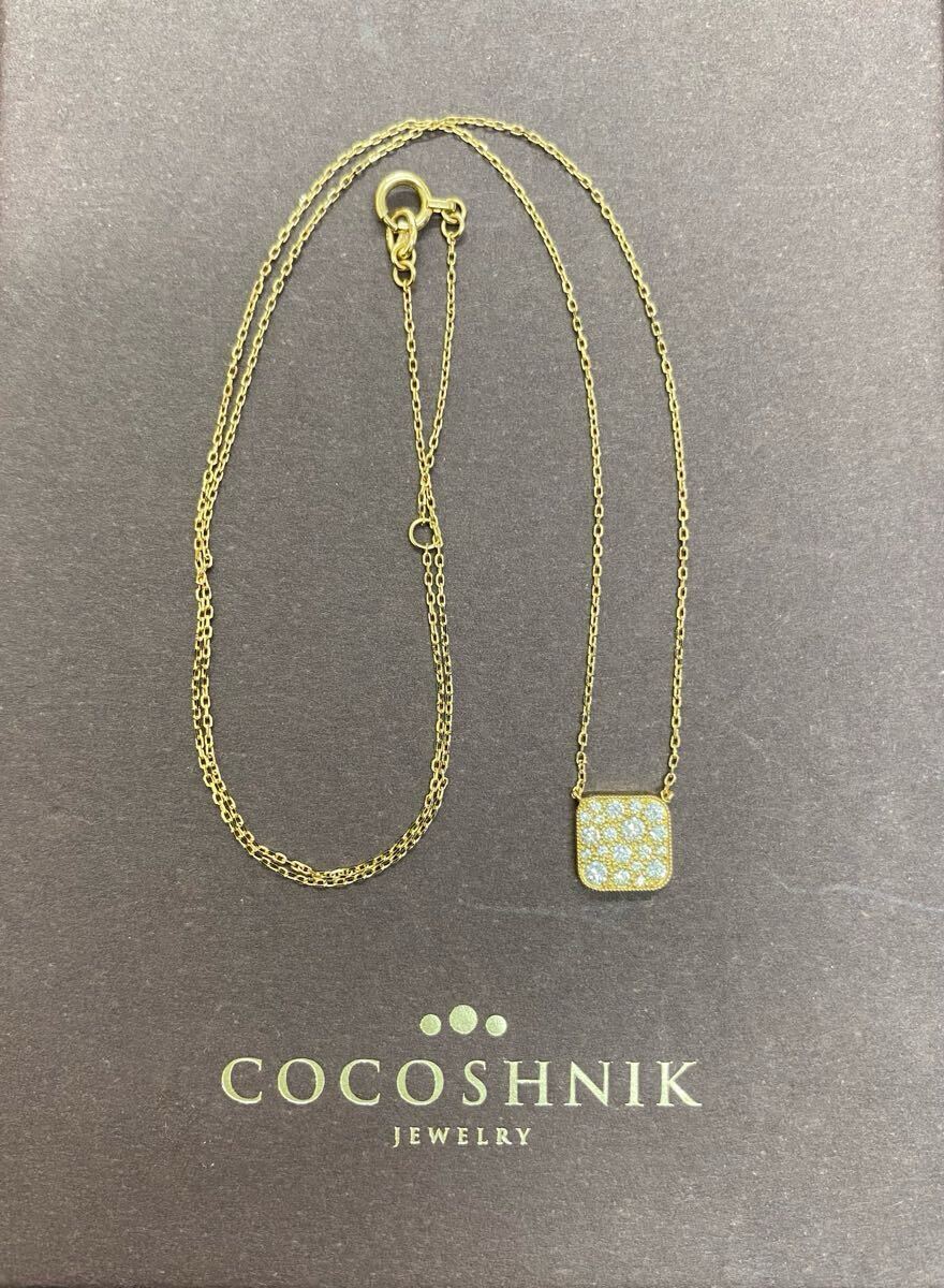 【R2020】COCOSHNKI K18 ゴールド ネックレス ランダムパヴェ