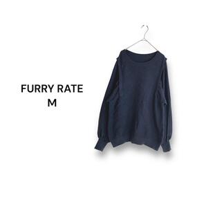 ファーリーレート FURRY RATE ニット【M】ぼわん袖 黒 ベスト風