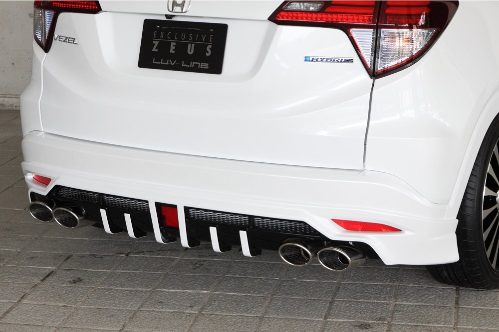 M\'z SPEED リアアンダースポイラー ホワイトオーキッドパール (NH788P) FRP ヴェゼル RU1 RU2 RU3 RU4 H25.12~H30.1