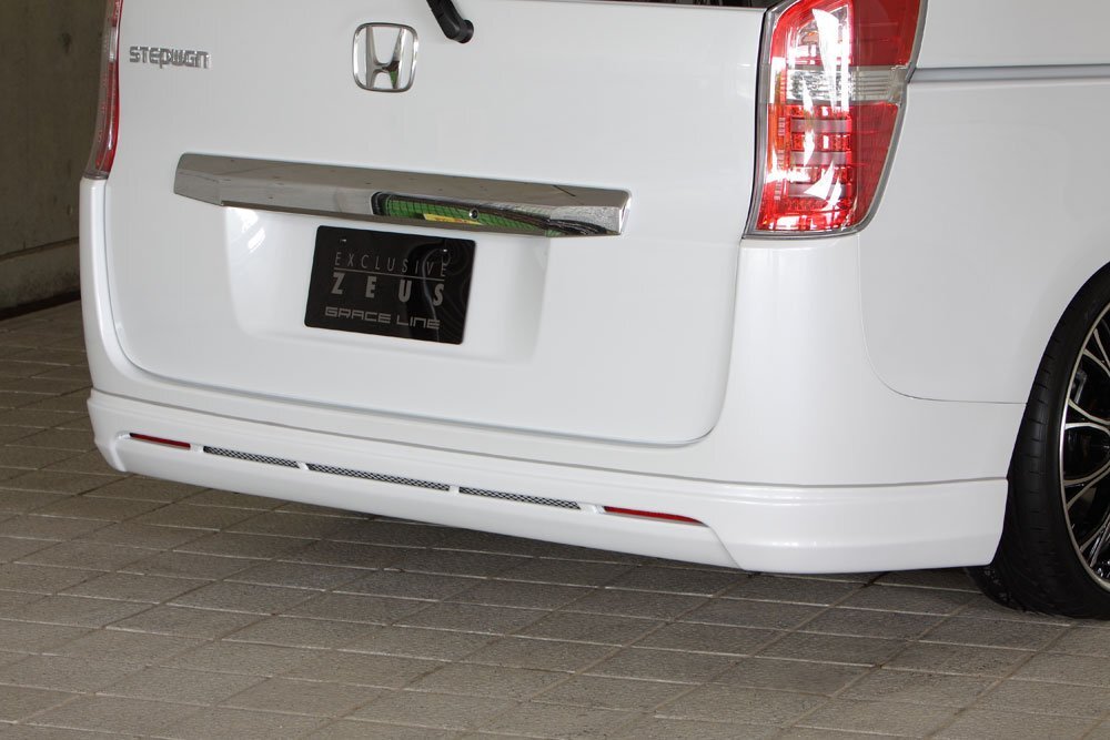 M\'z SPEED リアアンダースポイラー クリスタルブラックパール (NH731P) FRP ステップワゴン RK1 RK2 H24.4~H27.3 G/Li MC後