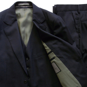 ◇◆GOTAIRIKU(五大陸)/クラス感が薫る3ピース!美しい艶が高級感を引き立てる2Bカシミヤ混シャドーストライプスーツ【38(A6)】/19.8万