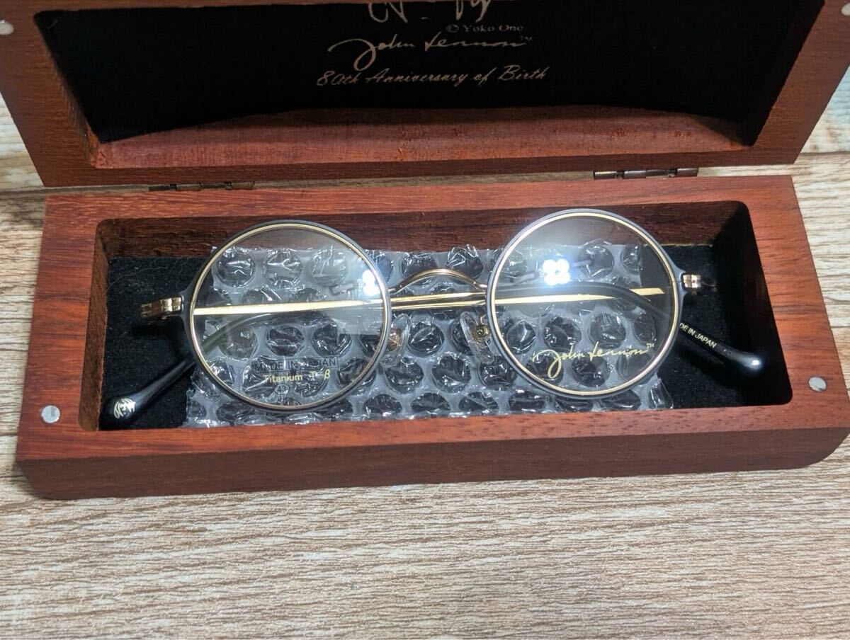 ★未使用・限定品★John Lennon ジョンレノン 丸眼鏡 メガネフレーム Titanium T-β チタニウム JL-P301 80周年特別仕様ケース付き