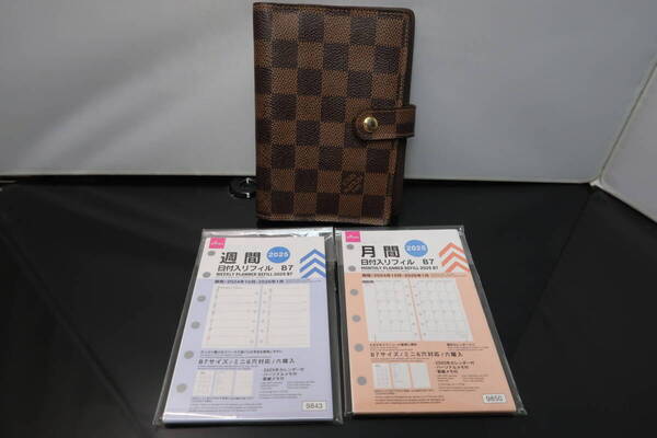 4940■本物 送料無料■ヴィトン ダミエ アジェンダPM 手帳 リフィル付き