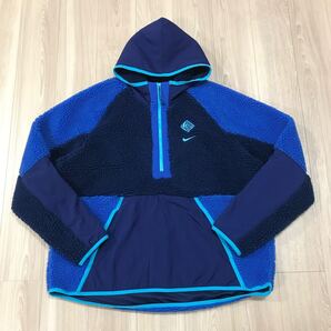 NIKE NSW HE XXL 2XL BIG BLUE ナイキ ボア フリース ウィンター ハーフジップ ジャケット パーカー フーディ イングランド 代表 ブルー