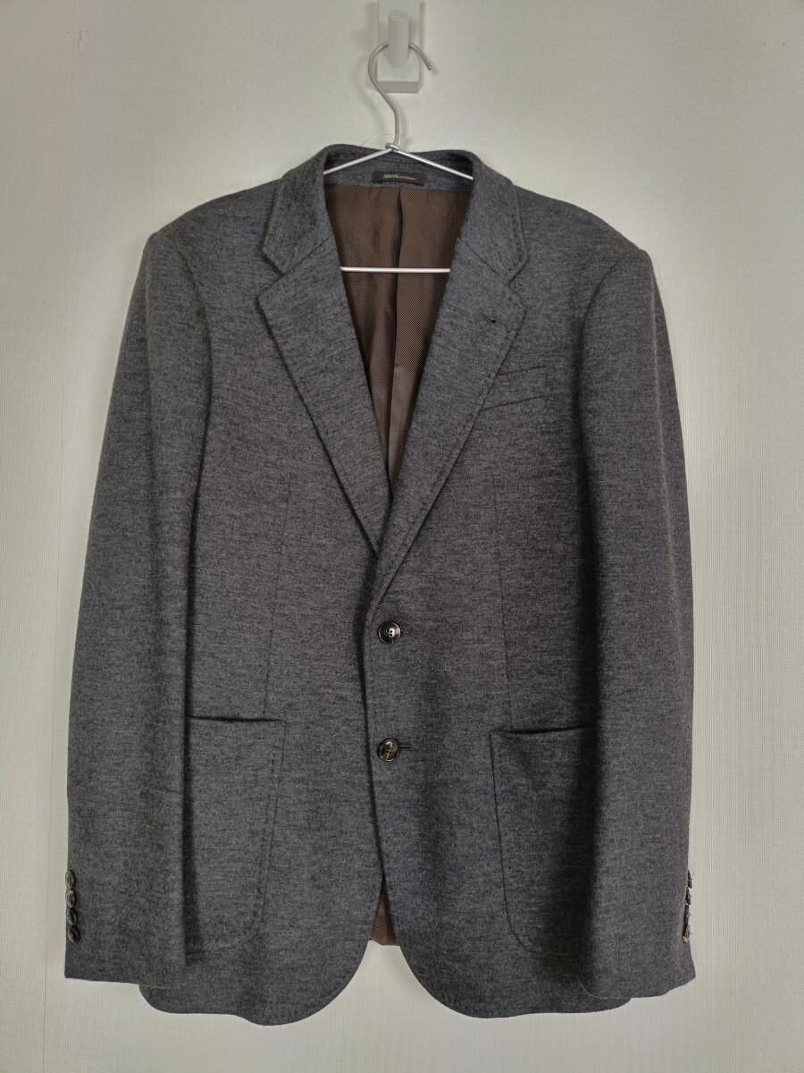ARMANI COLLEZIONI テーラードジャケット【サイズ46 170 L相当】【グレー】【シングル】【ビジネス】【カジュアル】【ステッチ】