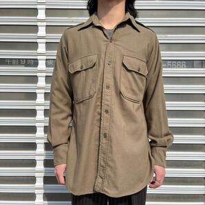 40s 米軍 実物 オフィサーシャツ ミリタリー ヴィンテージ S ミリタリーシャツ CPOシャツ 長袖シャツ コットン ドレスシャツ 50s