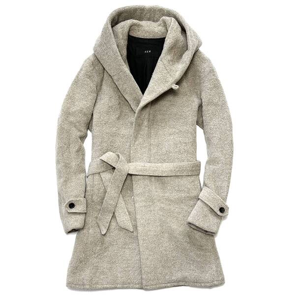 定価13.5万 AKM ALPACA SHAGGY WRAP ROPE COAT サイズXL アルパカシャギーラップコート ジュンハシモト 1piu wjk 1piu
