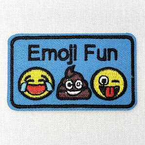【アイロンワッペン】絵文字 Emoji Fun 泣き笑い あっかんべー うんち