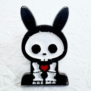 【ピンバッジ】うさぎ 骸骨 スカル ハート デビル rabbit かわいい ラメ