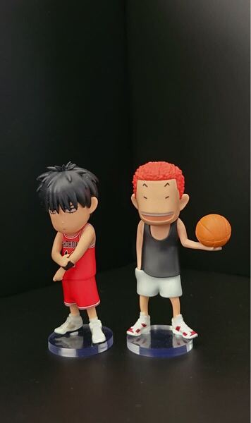 SLAM DUNK FIGURE COLLECTION スラムダンクフィギュアコレクション 桜木花道(黒) 流川楓 用台座
