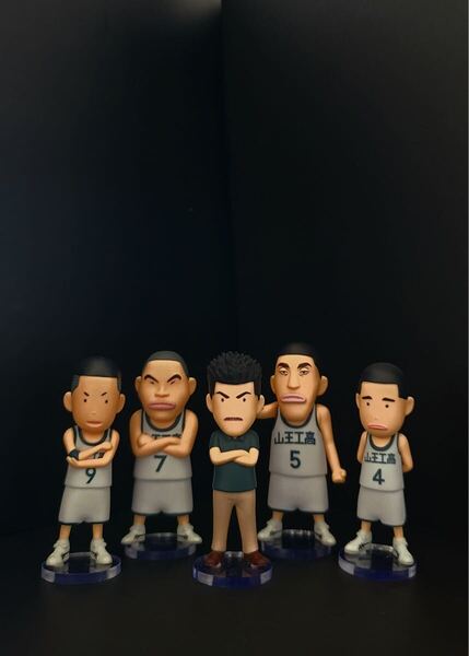 SLAM DUNK FIGURE COLLECTION スラムダンクフィギュアコレクション 山王 深津4 野辺5 河田7 沢北9 堂本コーチ 用台座