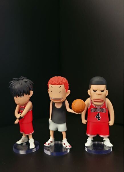 SLAM DUNK FIGURE COLLECTION スラムダンクフィギュアコレクション 桜木花道(黒) 流川楓 赤木剛憲 用台座
