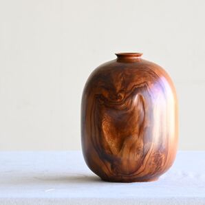 【美品】無垢材 花瓶 ディスプレイ 花生 花器 花入 木彫