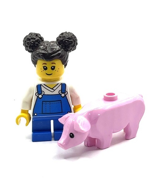 即決 新品 未使用 レゴ LEGO ミニフィグ ブタ オーバーオールの女の子 ペット ミニフィギュア 子ども