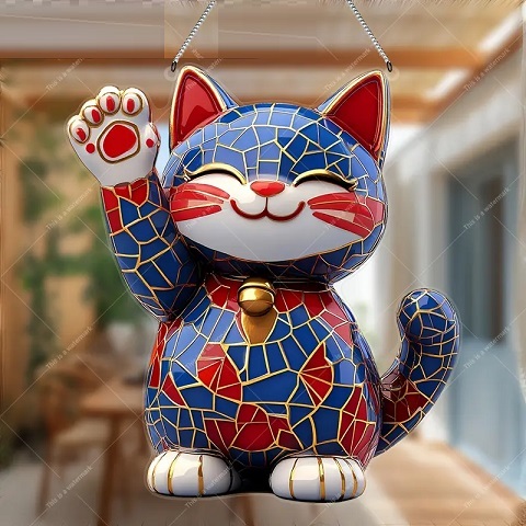 楽天市場】ステンドグラス パネル 住宅用 黒猫 18cm×18cm