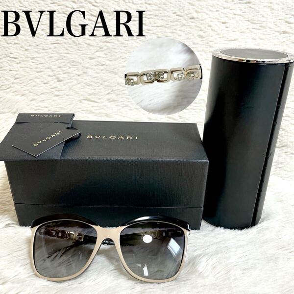 未使用 BVLGARI ブルガリ ウェリントン サングラス ロゴ ブラック 黒