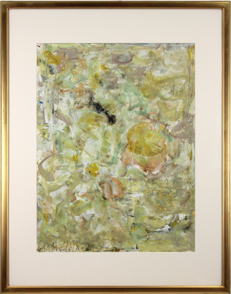八木保次 『黄のリズム』 油彩画 - 北海道画廊