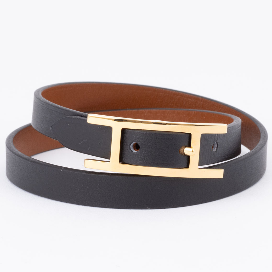 Hermes レザーブレスレット ビーアピ ドゥブルトゥール　T4 Hermes レザーブレスレット ビーアピ ドゥブルトゥール T4