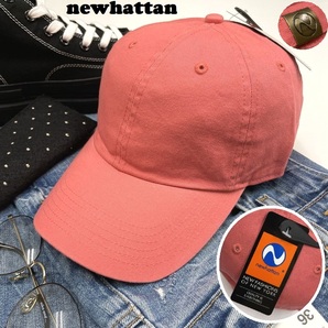 newhattan ピンク系 キャップ 帽子 スポーツ ゴルフ アウトドア キャンプ バイク 釣り オートバイ 生地コットン タグ付き ニューハッタン