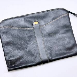 使用感なし 美品 ダンヒル オックスフォード クラッチバッグ 黒 ゴールド