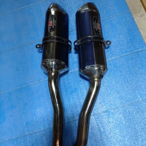 ヨシムラのスリップオン HEPTA FORCE サイクロン EXPRORT SPEC 政府認証マフラー チタンブルーカバー、ステンレスエンドタイプ