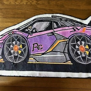 誰も持ってない?アニメ風 アヴェンタドール SVJ 部屋マット・デスク下マット・玄関マット送料サービス リバティ ワイスピ