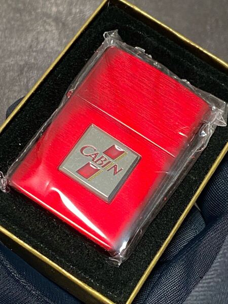 zippo CABIN RED シルバーメタル 限定品 希少モデル ヴィンテージ 2000年製 キャビン ケース 保証書付き
