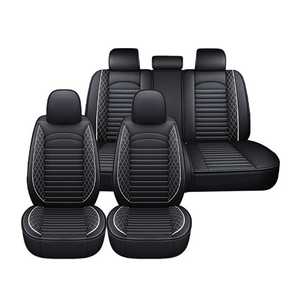 送料無料 トヨタ アルファード 30系 汎用 レザー シートカバー ホワイト 運転席 助手席 2列目 前後席 被せるタイプ