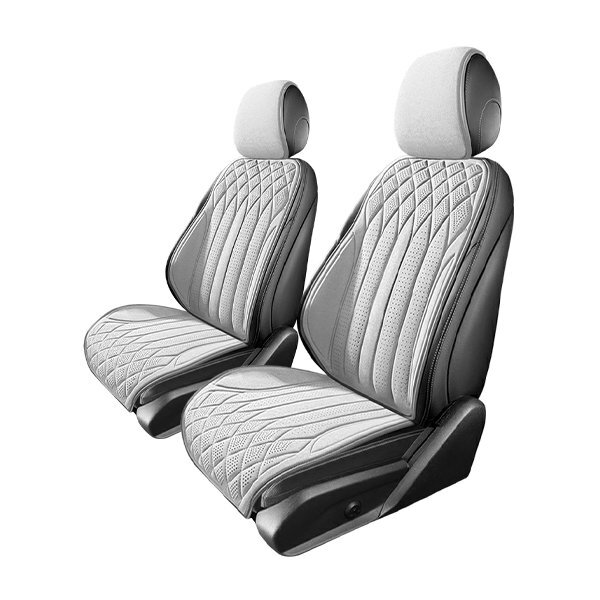 送料無料 ダイハツ ストーリア M100系 汎用 スエード エプロンタイプ シートカバー ホワイト 運転席 助手席 前席のみ 被せるタイプ