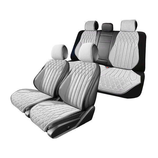 送料無料 トヨタ ライズ A200A A210A 汎用 スエード エプロンタイプ シートカバー ホワイト 運転席 助手席 2列目 被せるタイプ