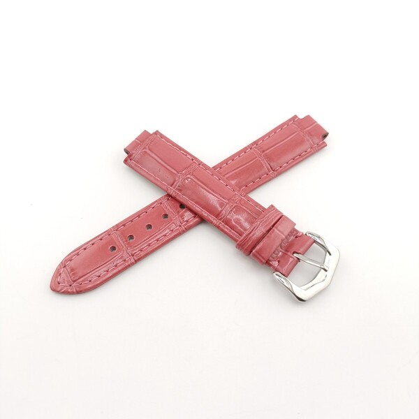 18mm 腕時計 凸型 レザー ベルト ピンク 尾錠 【対応】 カルティエ バロンブルー