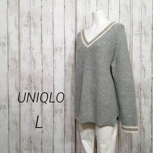 UNIQLO ユニクロ レディース ウールブレンド クリケットセーター L 37