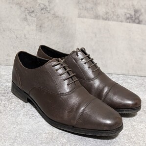 美品 スーツセレクト SUITSSELECT 革靴 ビジネスシューズ ストレートチップブラウン 24.5cm BL-014 OSAGARI