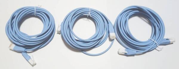 【中古・送料無料】LANケーブル BUFFALO スリムLANケーブル Category6 ブルー 5m 3本セット