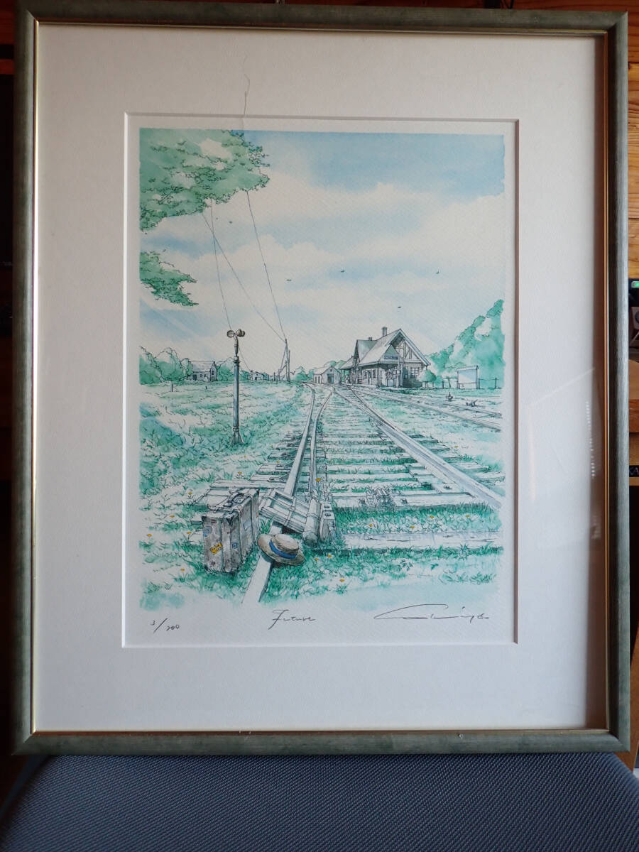 真作 内田新哉 NEUTRAL HIBELL ART パステル画 直筆サイン