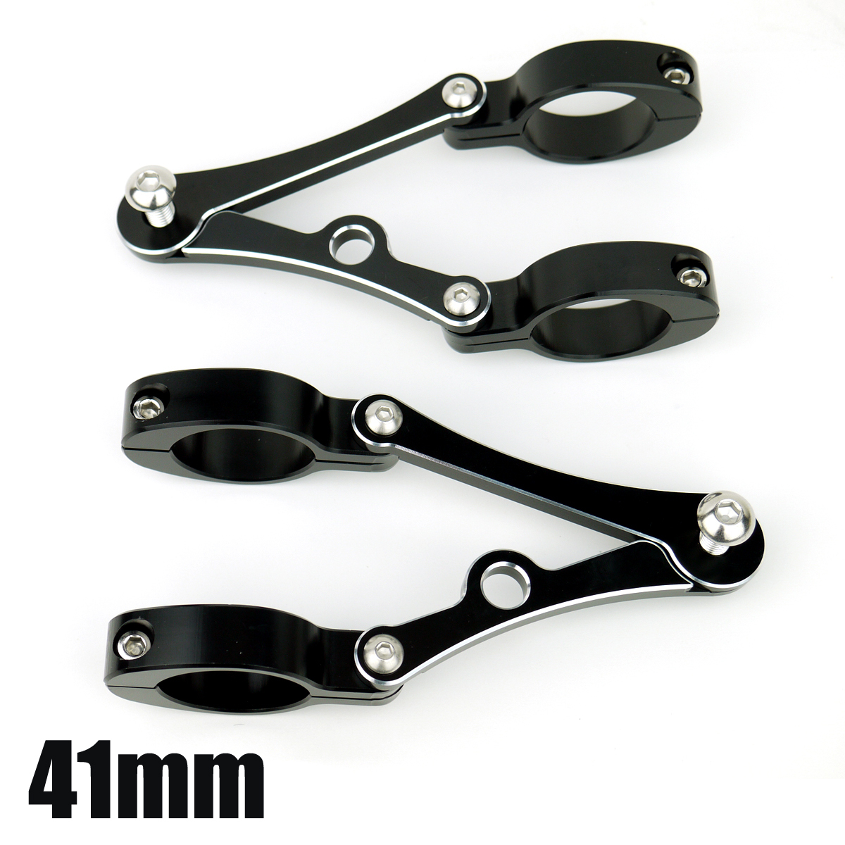 アジャスタブル ヘッドライトステー 41mm 41φ 41パイ ブラックCB400SF CB750 ホーネット250 VTR250 NSR250R CBX400F VRX400☆