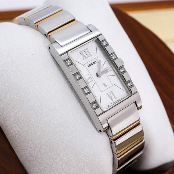 稼働 SEIKO Lukia 腕時計 8Pダイヤ バングル 新品電池 878