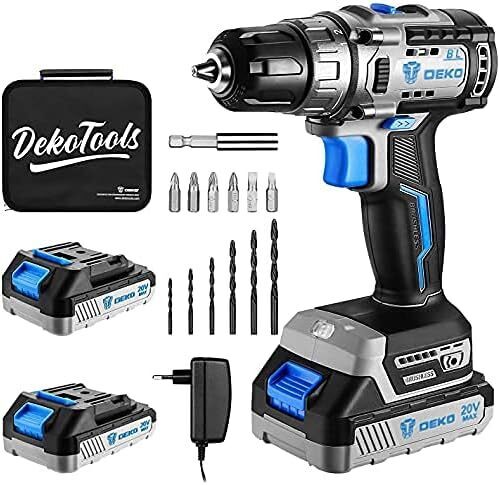 ファッション 充電ドライバー、20V、2バッテリー付、ハイパワー、コードレス、最