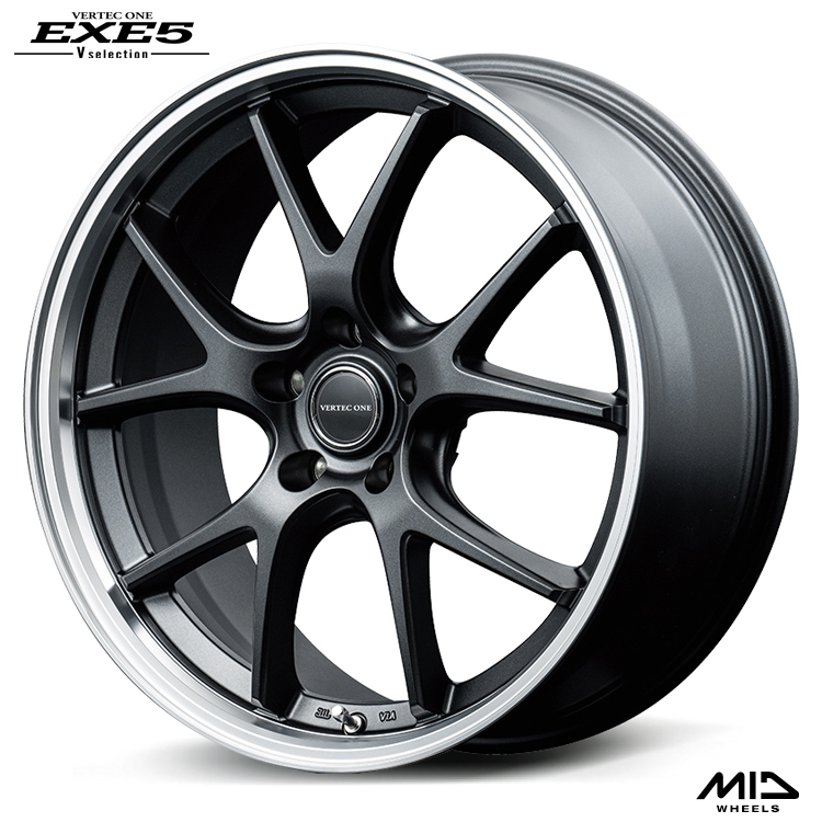 送料無料 マルカサービス EXE5 V selection 4.5J-15 +45 4H-100 (15インチ) 4H100 4.5J+45【1本単品 新品】