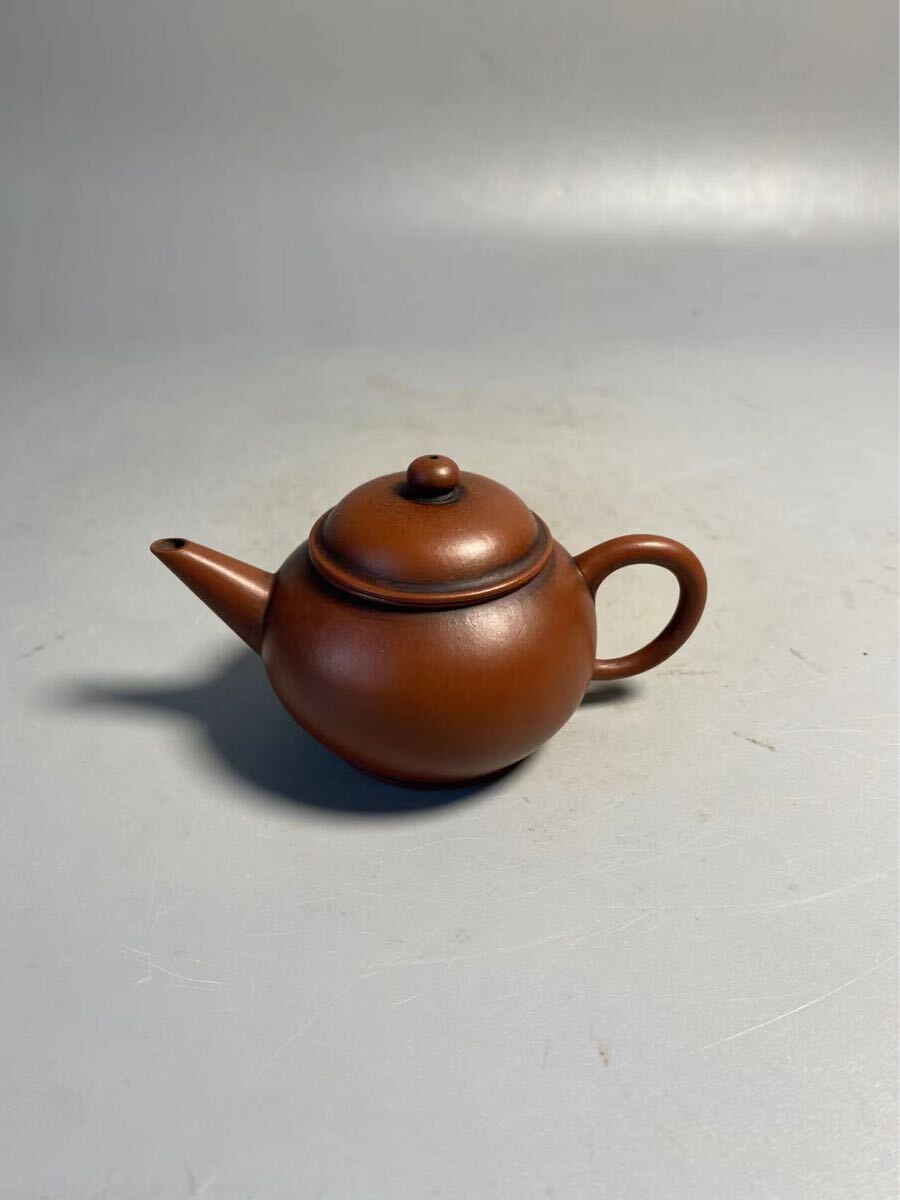 中国 孟臣製 君子之交談如水 紫砂 朱泥 急須 茶壷 C R7876 工芸品