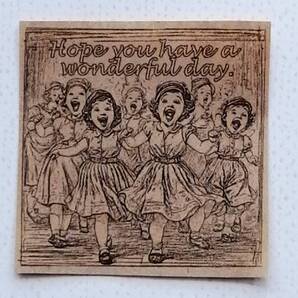 449 歌う 女の子たち はんこ ハンコ ヴィンテージ アンティーク スタンプ ゴム印 ラバースタンプ レトロ イラスト ラベル 少女 ガール