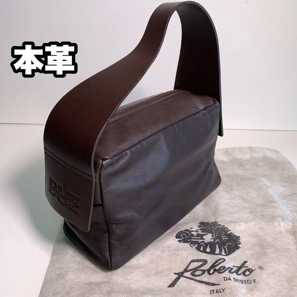 ロベルト DUE 本革 レザー ハンドバッグ セカンドバッグ ミニバッグ ポーチ メンズ レディース