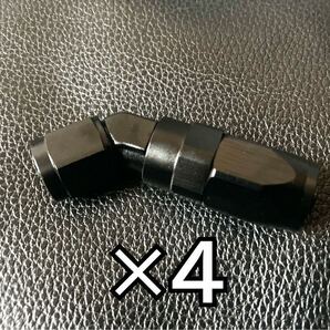 4個セット AN6 オイルクーラー ホースエンド フィッティング 45° 継手 #6 検 アールズ アクティブ PLOT Setrab アルミ ブラック