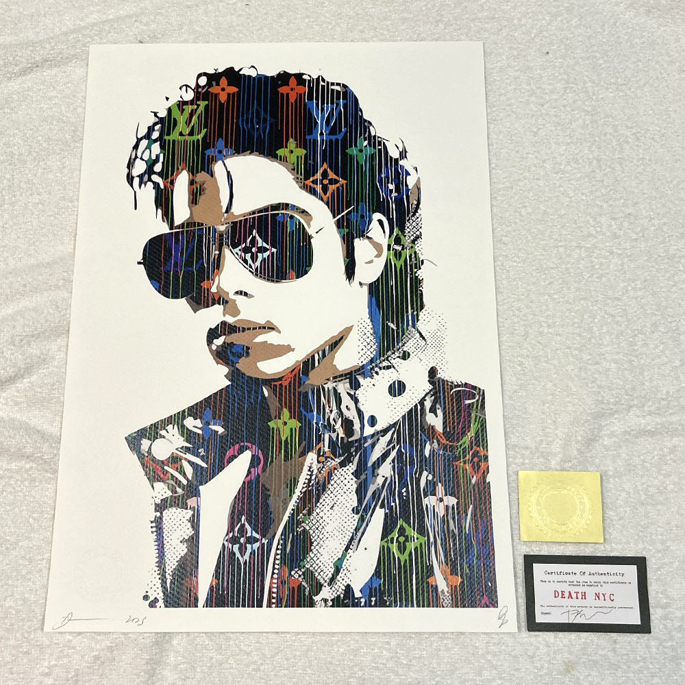 DEATH NYC ltd ed signed LG street pop art print 45x32cm