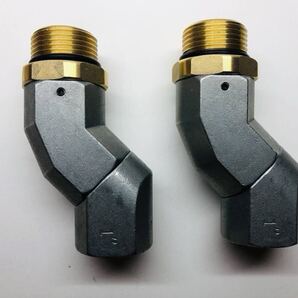 ★2個お得★ 継手45°型スイベル1"(25A) 360°自由に回る2軸で回転ネジ外径33mm内径30mm タンクローリー ガソリン軽油灯油に使用可能