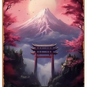 入荷!心が動くとき① 和 鳥居 神社 ブリキ/アルミ看板 インテリア