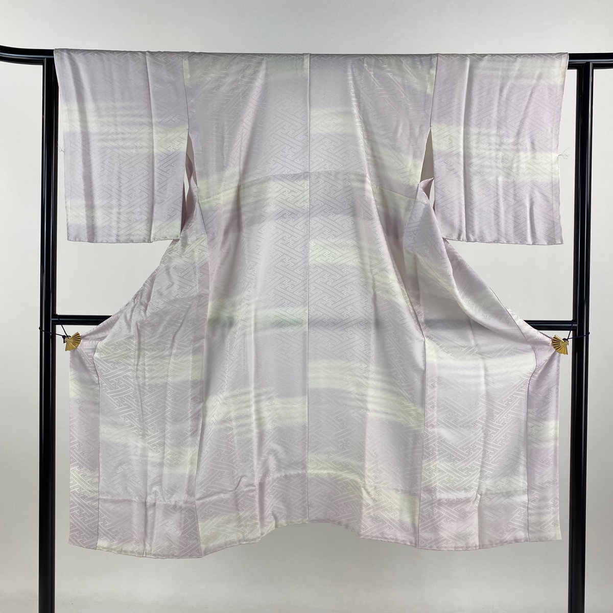 長襦袢 身丈128cm 裄丈62cm S 霞 地紋 薄紫 正絹 美品 秀品 【中古】
