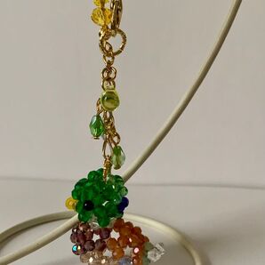鴨 かも バッグチャーム ハンドメイド 鳥好きさんに♪ キラキラ可愛い