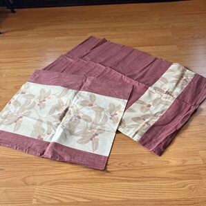 花柄座布団カバー 小豆色