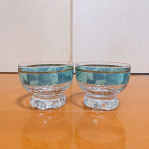 【美品】Kansai 貝殻模様 デザートカップ 2個セット ガラス食器